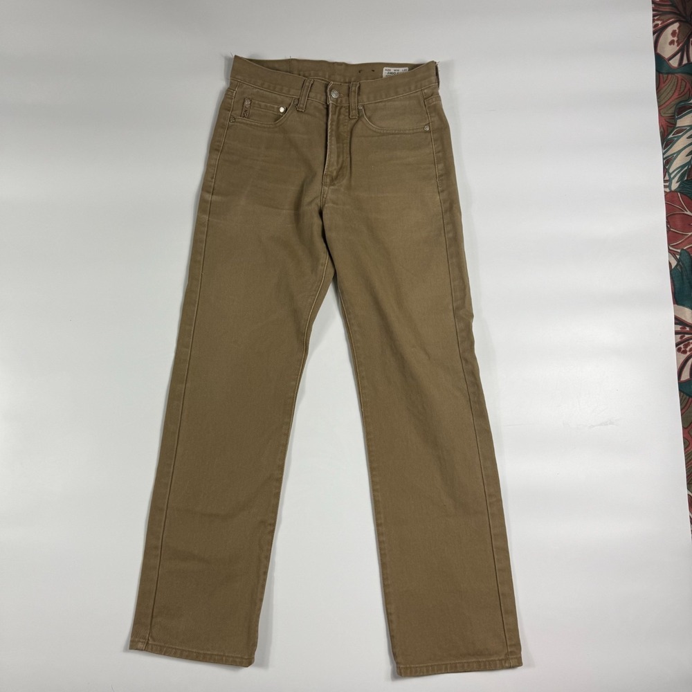 Jingo Bootcut Jeans Mens 30x31 Tan Cotton Twill 5-Pockets Flat Front Relaxed Fit